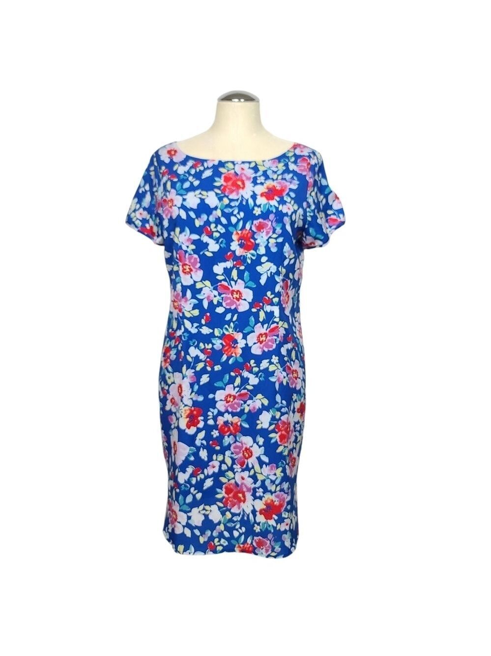Yumi Kim Floral Short Sleeves Back Zip Mini Dress L